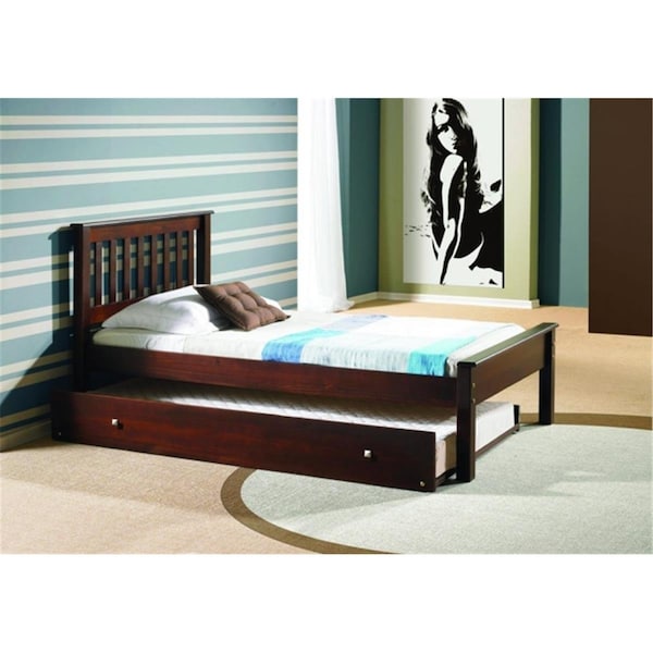 Fixturesfirst PD-500FCP-503CP Full Size Contempo Bed with Twin Trundle in Dark Cappuccino FI469504 - main